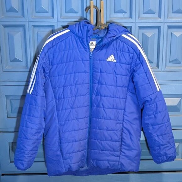 ADIDAS Striped Jacket w/ Hoodie - Picture 1 of 4